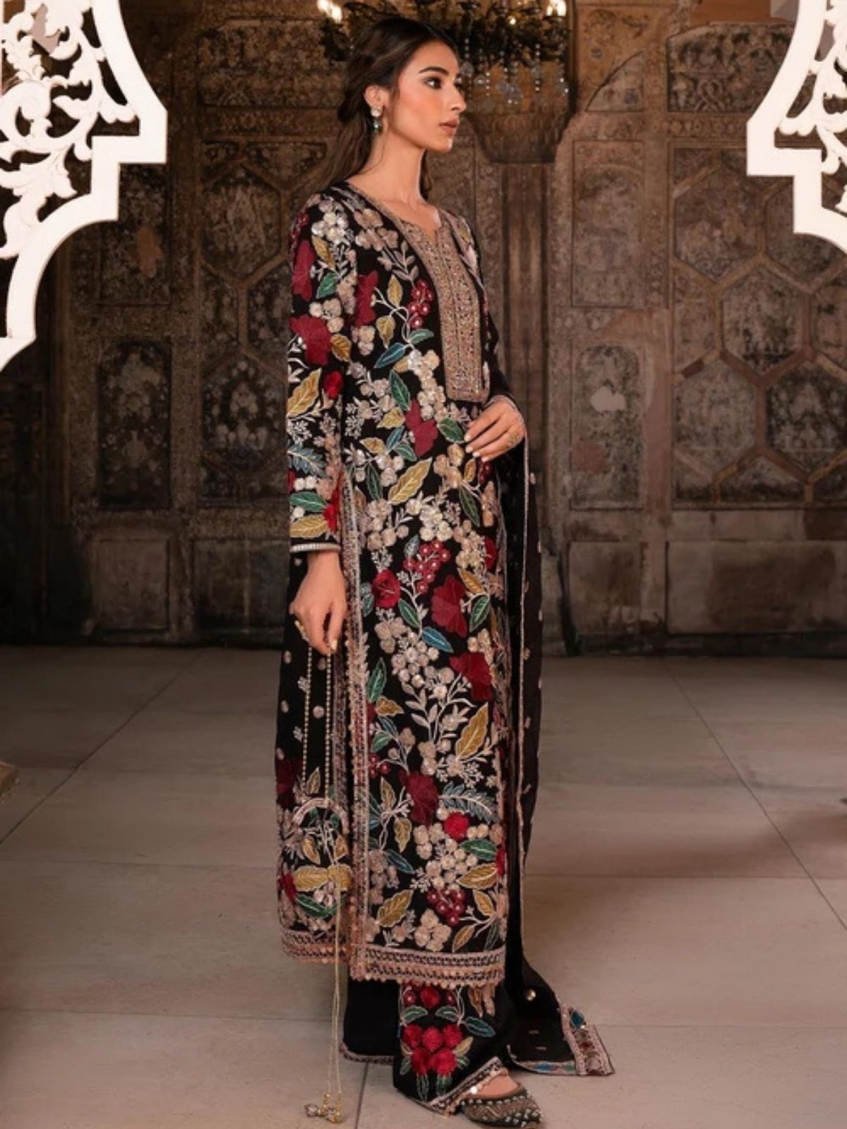 Dhanak 3pc unstitched embroidered winter collection suit