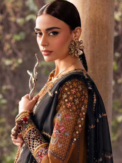 Dhanak 3pc usntitched winter collection embroidered suit