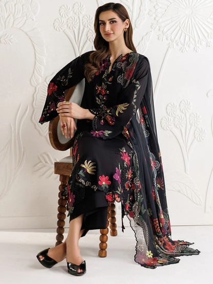 Dhanak 3pc unstitched embroidered winter collection suit
