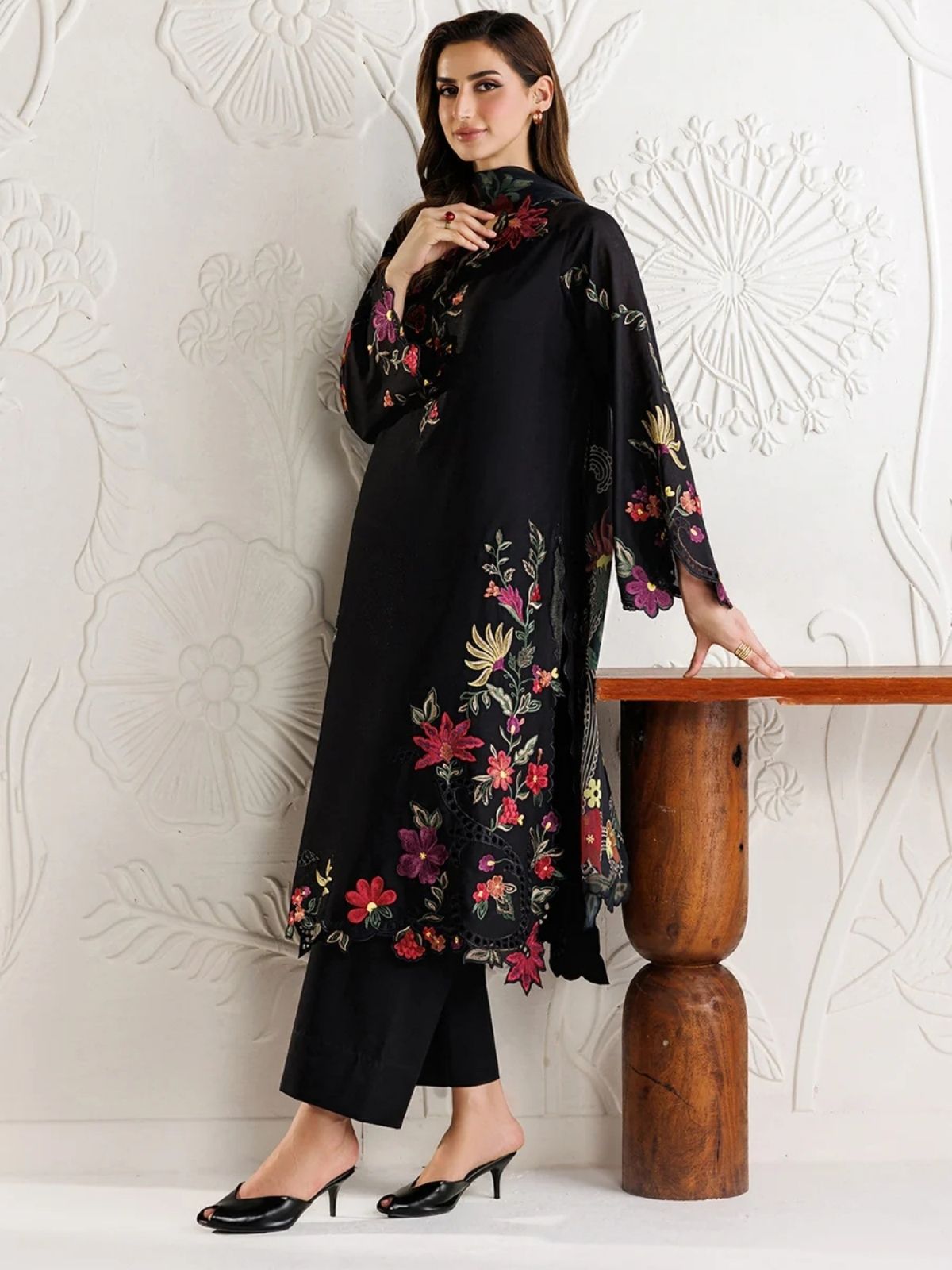 Dhanak 3pc unstitched embroidered winter collection suit