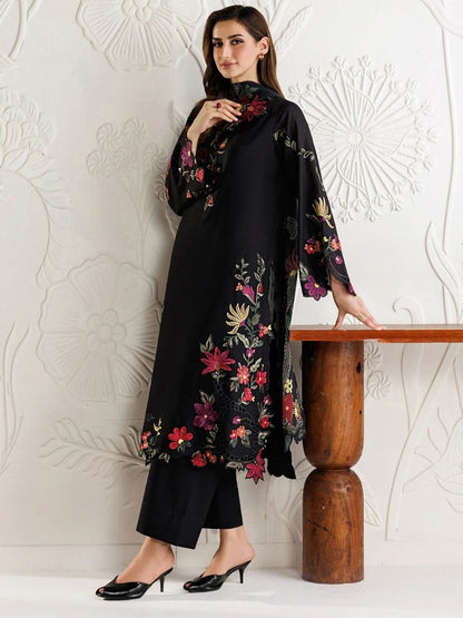 Dhanak 3pc unstitched embroidered winter collection suit