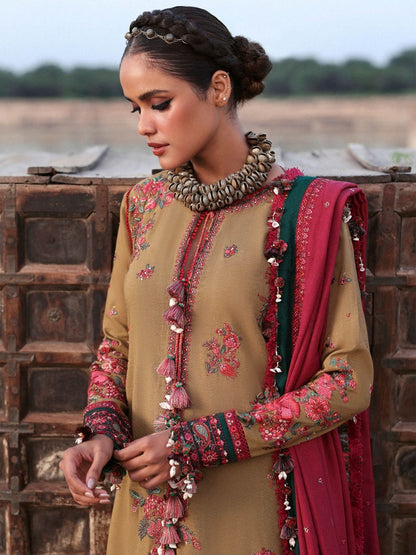 Dhanak 3pc unstitched winter collection embroidered suit