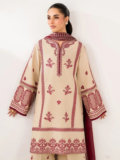 Dhanak 3pc unstitched embroidered winter collection suit