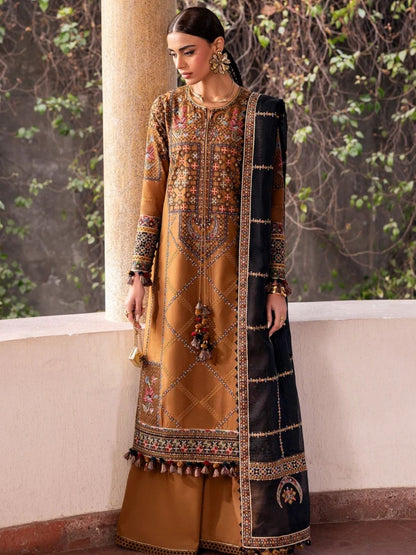 Dhanak 3pc usntitched winter collection embroidered suit