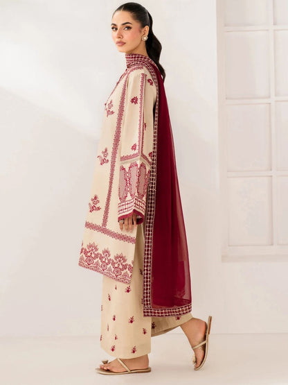 Dhanak 3pc unstitched embroidered winter collection suit