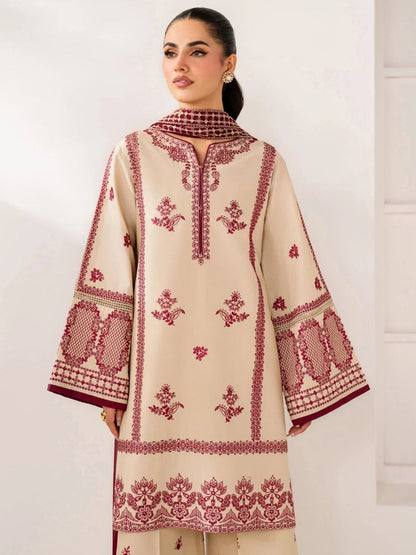 Dhanak 3pc unstitched embroidered winter collection suit