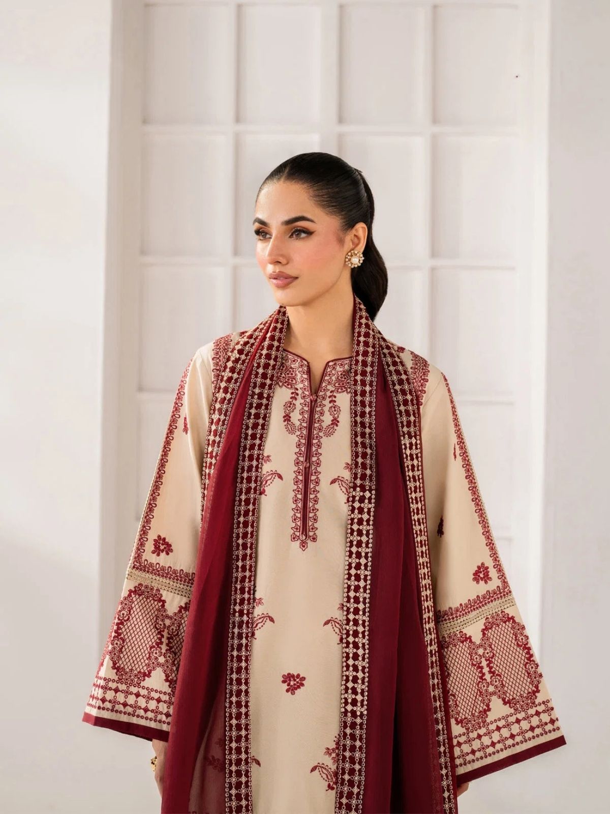 Dhanak 3pc unstitched embroidered winter collection suit
