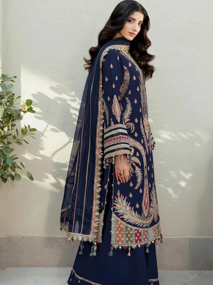 Dhanak 3pc unstitched embroidered winter collection suit