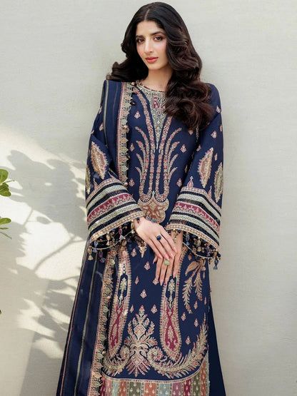 Dhanak 3pc unstitched embroidered winter collection suit