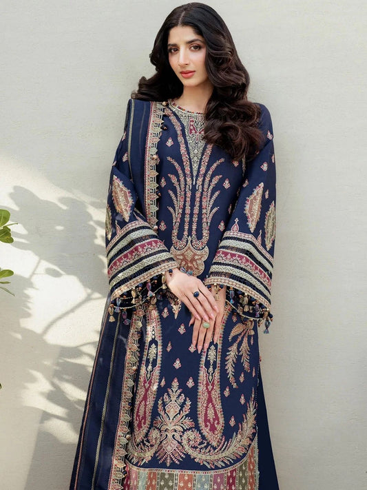 Dhanak 3pc unstitched embroidered winter collection suit