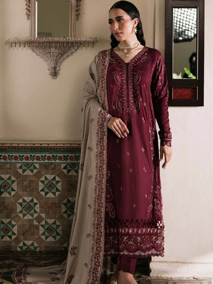 Dhanak 3pc unstitched embroidered winter collection suit