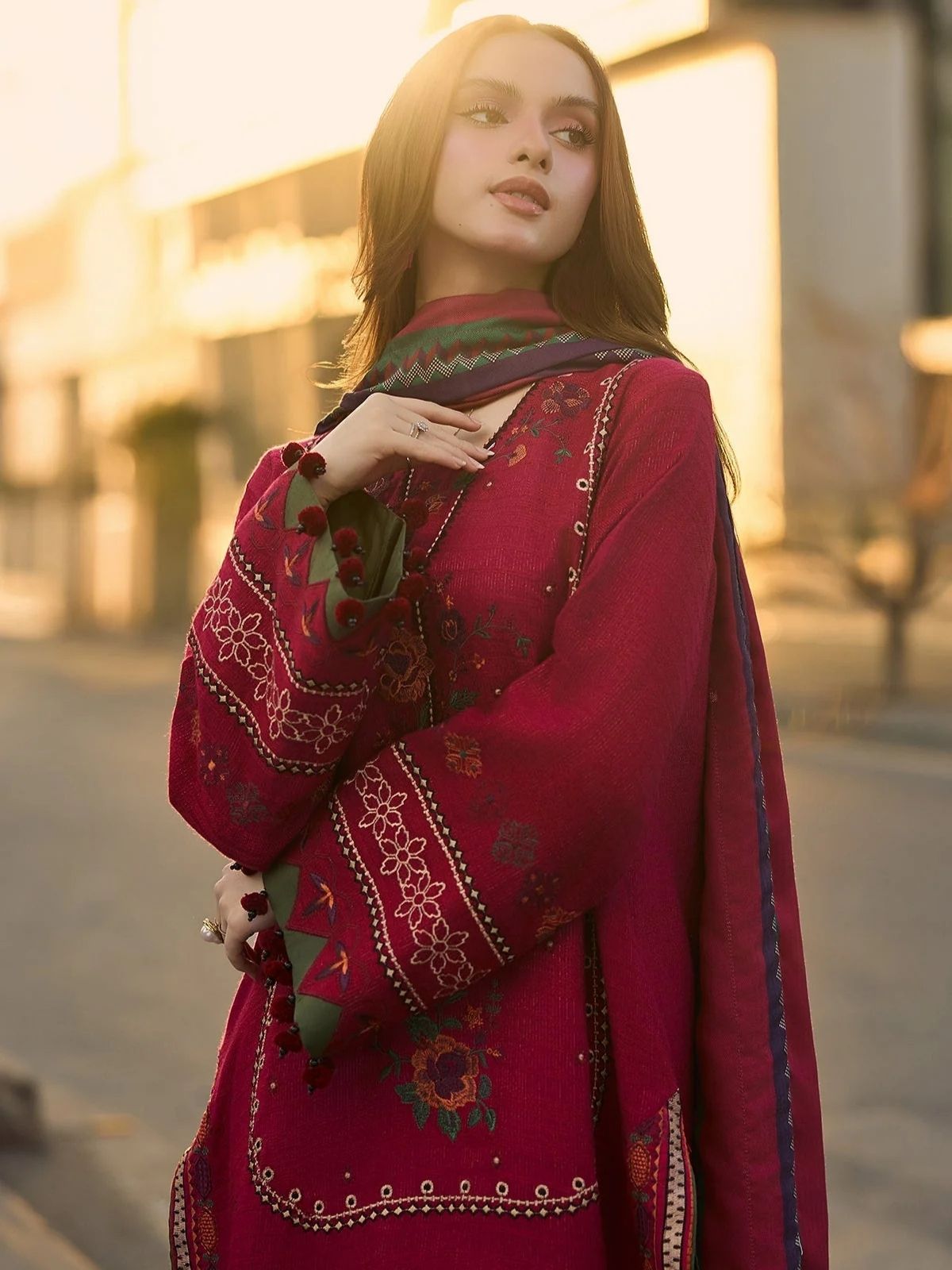 Dhanak 3pc unstitched embroidered winter collection