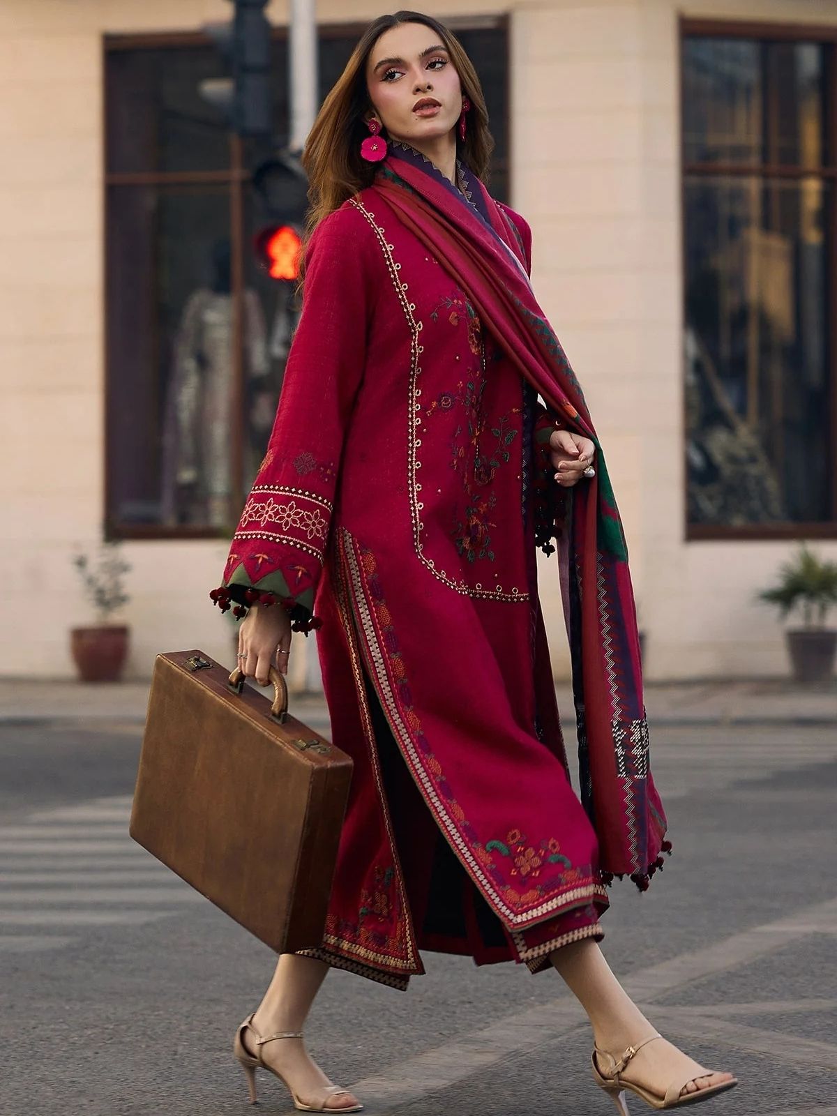 Dhanak 3pc unstitched embroidered winter collection