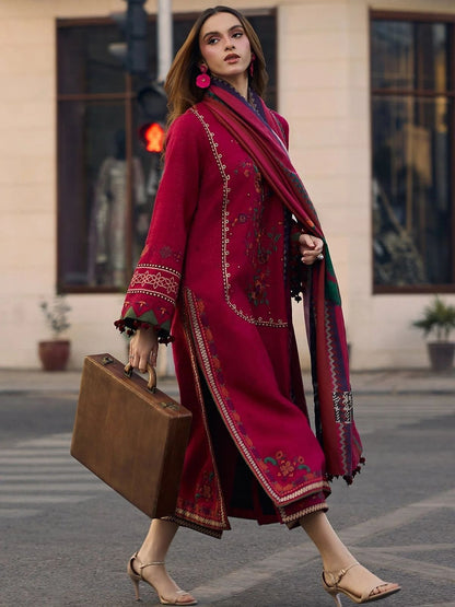 Dhanak 3pc unstitched embroidered winter collection
