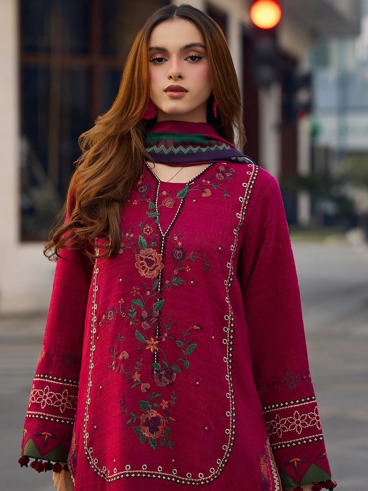 Dhanak 3pc unstitched embroidered winter collection
