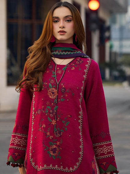 Dhanak 3pc unstitched embroidered winter collection