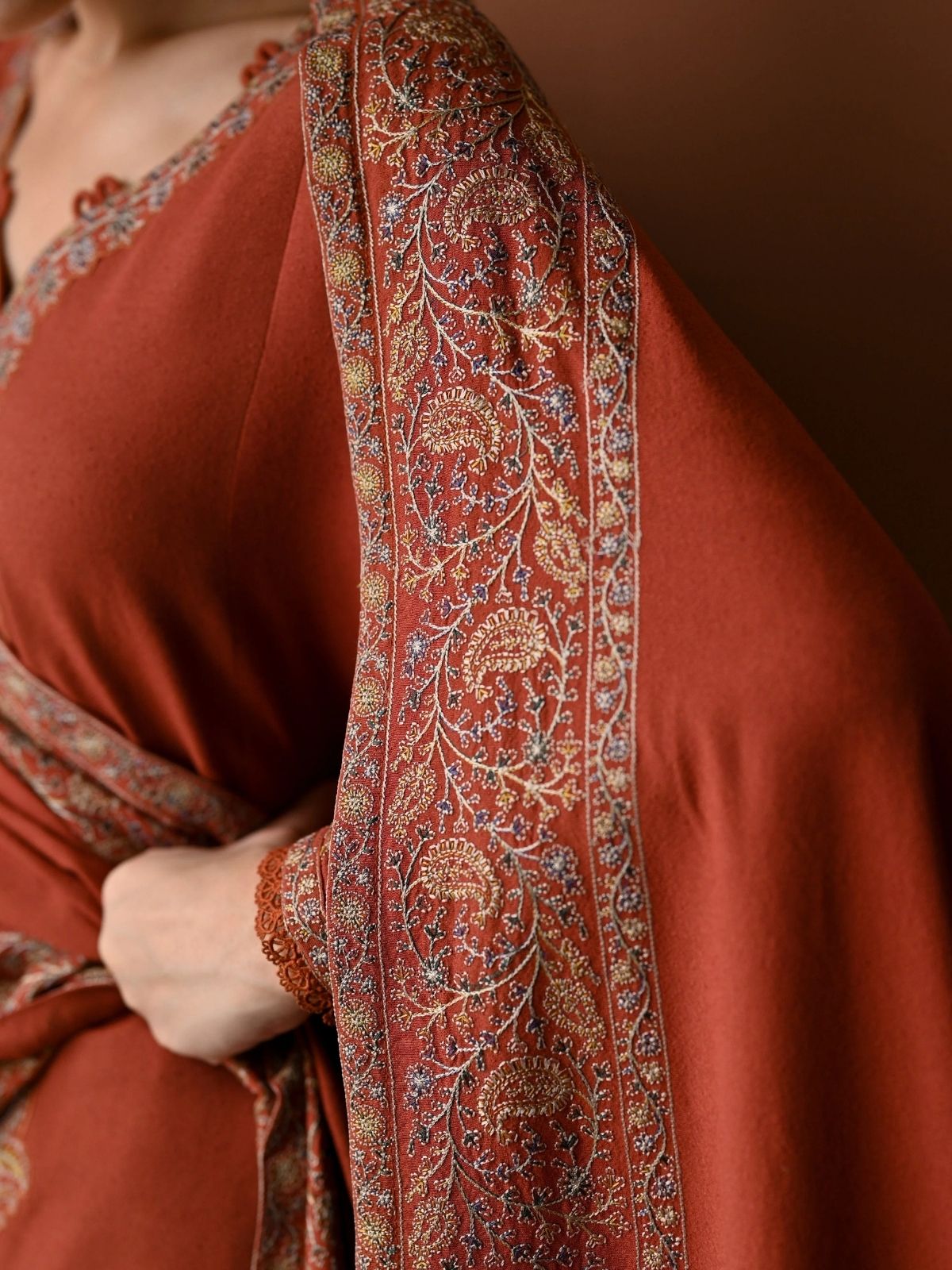 Dhanak 3pc unstitched winter collection embroidered suit