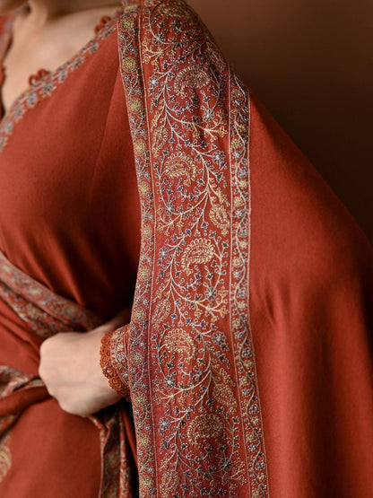 Dhanak 3pc unstitched winter collection embroidered suit