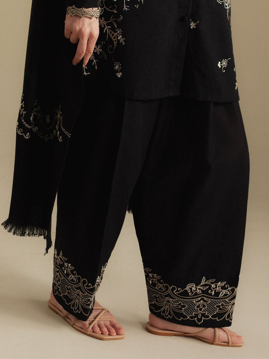 Dhanak 3pc unstitched embroidered winter collection suit